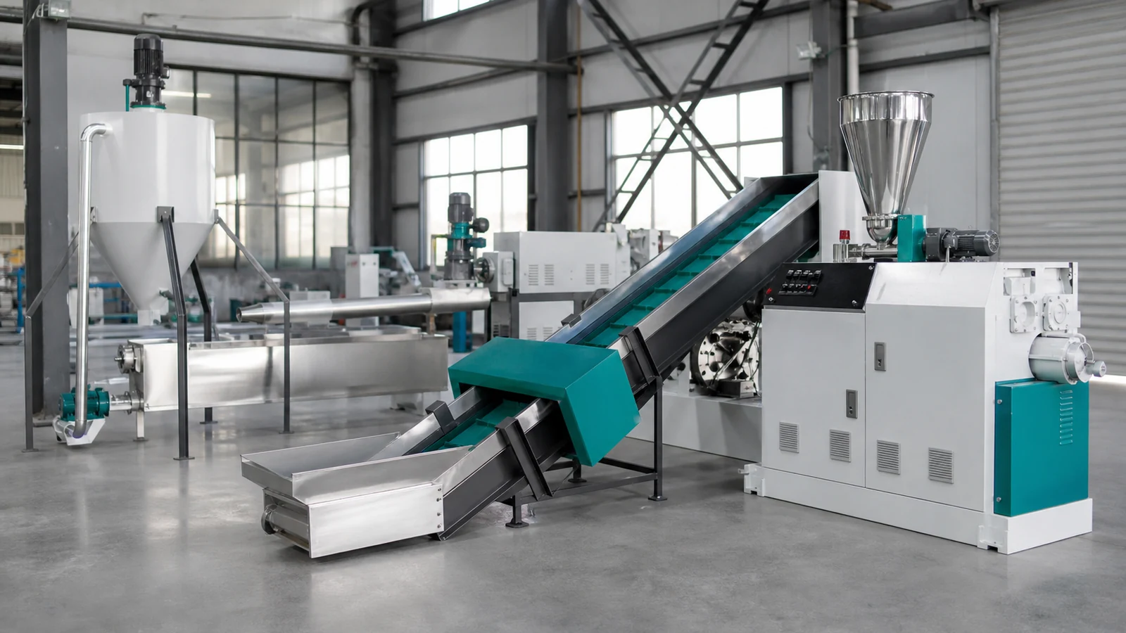 Plastic pelletizing line