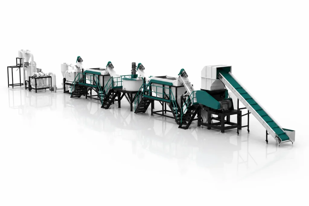 HDPE rigid milk bottle recycling washing line from a front product gallery perspective