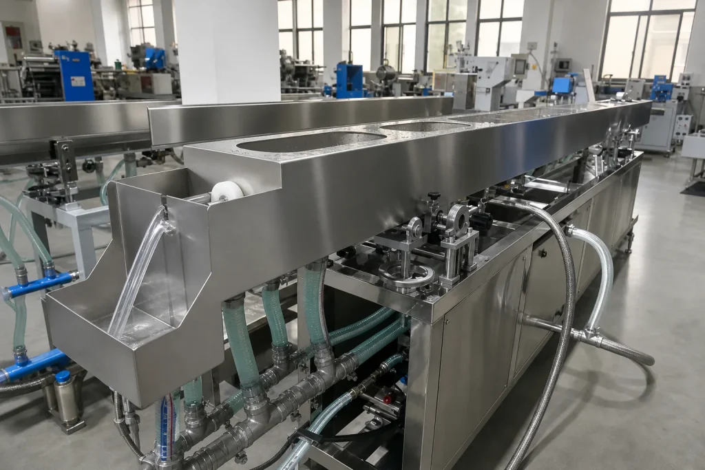 plastic straw making machine stainless steel water bath cooling and haul off section