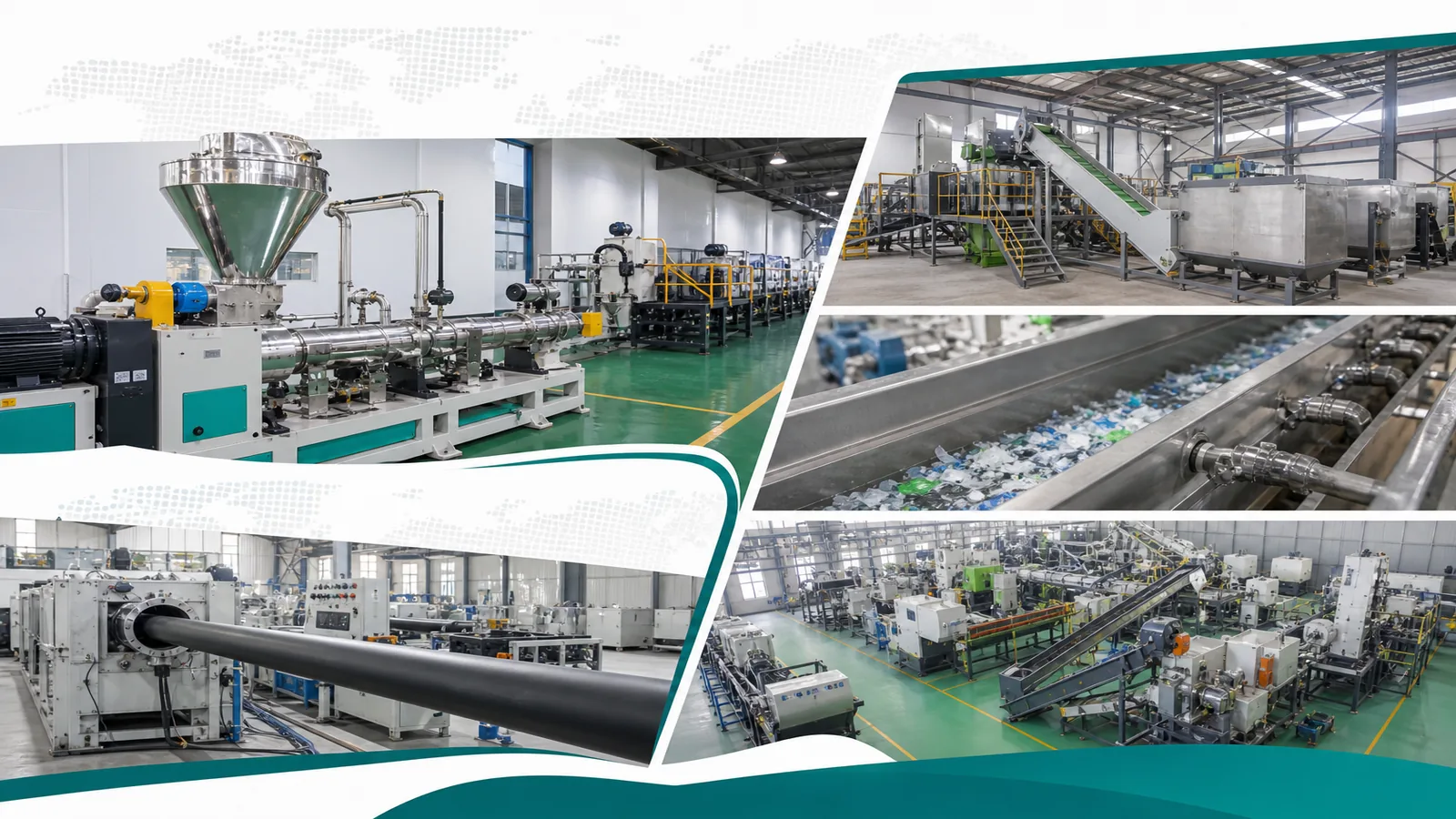 Global plastic recycling machinery project scenes