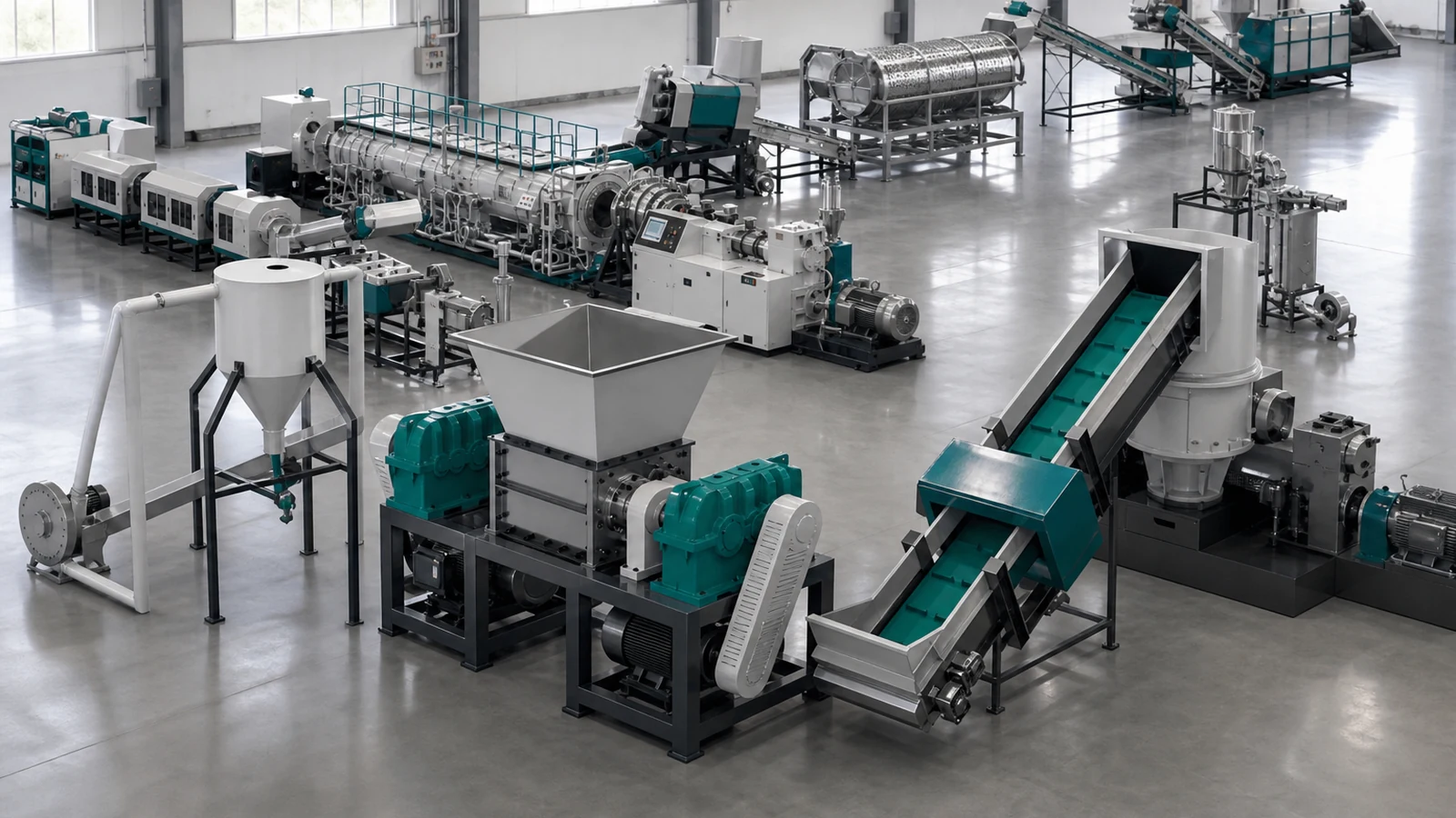 Plastic recycling and extrusion machines